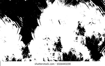 Black and white texture of grunge. Abstract vector monochrome background of dots, lines, dust, spots, chips