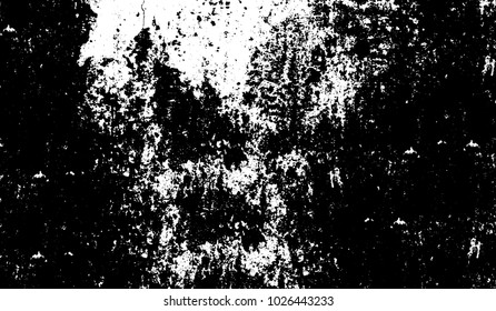Black and white texture of grunge. Abstract vector monochrome background of dots, lines, dust, spots, chips