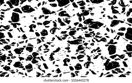 Black and white texture of grunge. Abstract vector monochrome background of dots, lines, dust, spots, chips