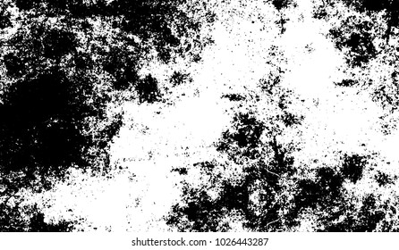 Black and white texture of grunge. Abstract vector monochrome background of dots, lines, dust, spots, chips