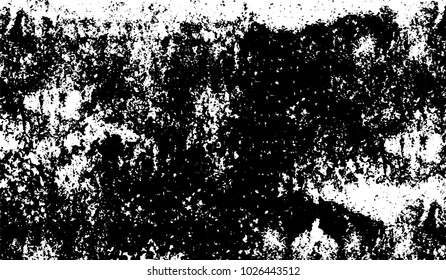 Black and white texture of grunge. Abstract vector monochrome background of dots, lines, dust, spots, chips