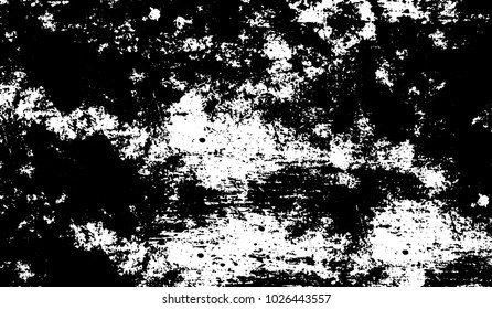 Black and white texture of grunge. Abstract vector monochrome background of dots, lines, dust, spots, chips