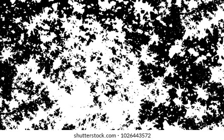 Black and white texture of grunge. Abstract vector monochrome background of dots, lines, dust, spots, chips