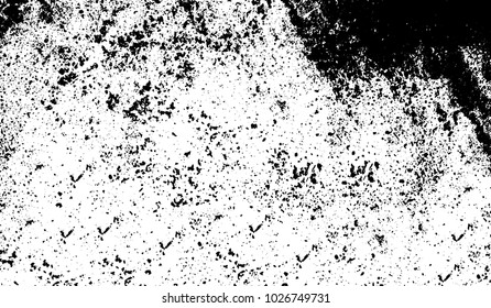 Black and white texture of grunge. Abstract vector monochrome background of dots, lines, dust, spots, chips