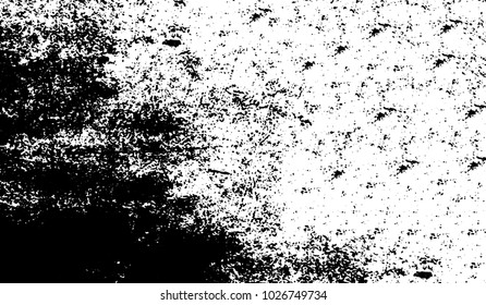 Black and white texture of grunge. Abstract vector monochrome background of dots, lines, dust, spots, chips