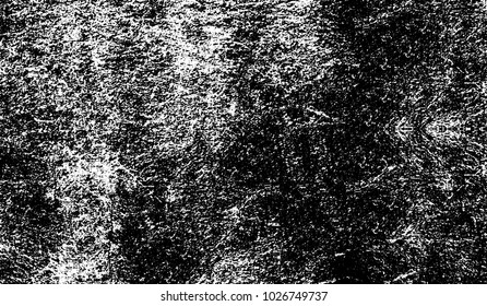 Black and white texture of grunge. Abstract vector monochrome background of dots, lines, dust, spots, chips
