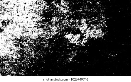 Black and white texture of grunge. Abstract vector monochrome background of dots, lines, dust, spots, chips