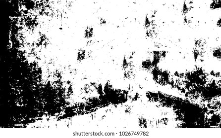 Black and white texture of grunge. Abstract vector monochrome background of dots, lines, dust, spots, chips