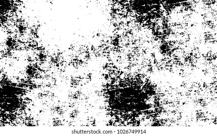 Black and white texture of grunge. Abstract vector monochrome background of dots, lines, dust, spots, chips