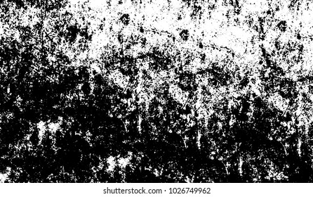 Black and white texture of grunge. Abstract vector monochrome background of dots, lines, dust, spots, chips