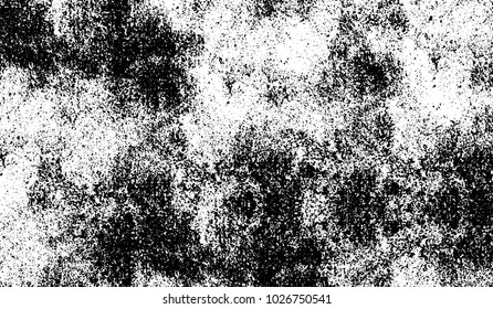Black and white texture of grunge. Abstract vector monochrome background of dots, lines, dust, spots, chips