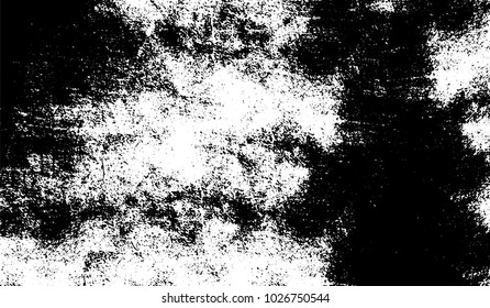 Black and white texture of grunge. Abstract vector monochrome background of dots, lines, dust, spots, chips