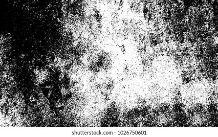 Black and white texture of grunge. Abstract vector monochrome background of dots, lines, dust, spots, chips