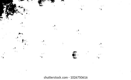 Black and white texture of grunge. Abstract vector monochrome background of dots, lines, dust, spots, chips