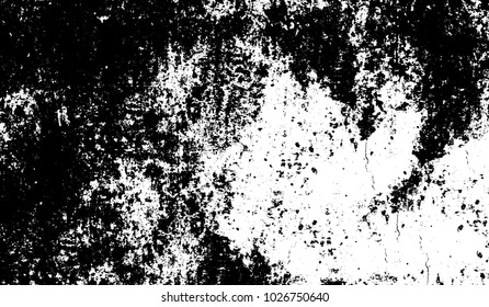 Black and white texture of grunge. Abstract vector monochrome background of dots, lines, dust, spots, chips