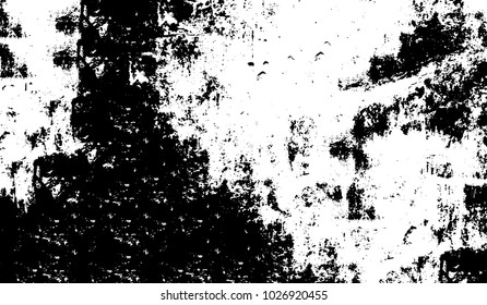 Black and white texture of grunge. Abstract vector monochrome background of dots, lines, dust, spots, chips