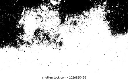 Black and white texture of grunge. Abstract vector monochrome background of dots, lines, dust, spots, chips