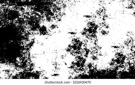 Black and white texture of grunge. Abstract vector monochrome background of dots, lines, dust, spots, chips