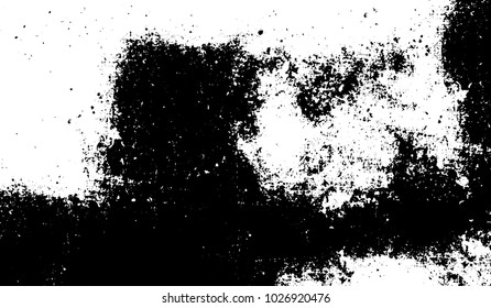 Black and white texture of grunge. Abstract vector monochrome background of dots, lines, dust, spots, chips