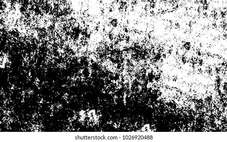 Black and white texture of grunge. Abstract vector monochrome background of dots, lines, dust, spots, chips