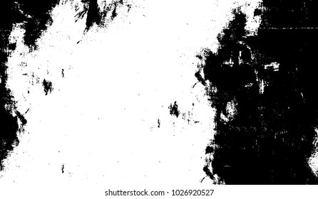 Black and white texture of grunge. Abstract vector monochrome background of dots, lines, dust, spots, chips