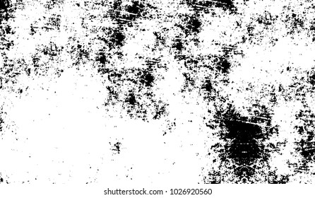 Black and white texture of grunge. Abstract vector monochrome background of dots, lines, dust, spots, chips