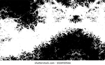 Black and white texture of grunge. Abstract vector monochrome background of dots, lines, dust, spots, chips