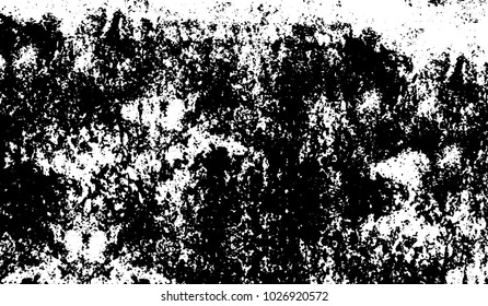 Black and white texture of grunge. Abstract vector monochrome background of dots, lines, dust, spots, chips