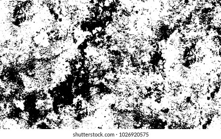 Black and white texture of grunge. Abstract vector monochrome background of dots, lines, dust, spots, chips