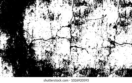 Black and white texture of grunge. Abstract vector monochrome background of dots, lines, dust, spots, chips