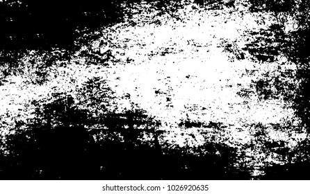 Black and white texture of grunge. Abstract vector monochrome background of dots, lines, dust, spots, chips