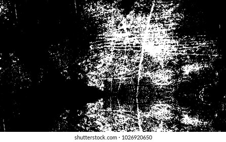 Black and white texture of grunge. Abstract vector monochrome background of dots, lines, dust, spots, chips