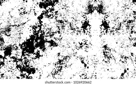 Black and white texture of grunge. Abstract vector monochrome background of dots, lines, dust, spots, chips