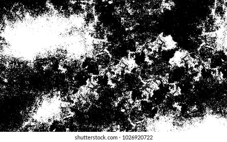 Black and white texture of grunge. Abstract vector monochrome background of dots, lines, dust, spots, chips