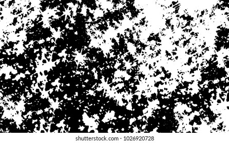 Black and white texture of grunge. Abstract vector monochrome background of dots, lines, dust, spots, chips
