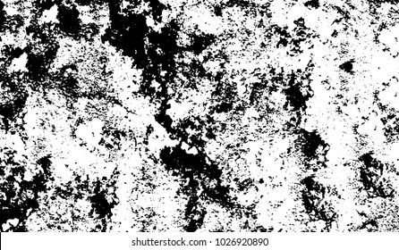 Black and white texture of grunge. Abstract vector monochrome background of dots, lines, dust, spots, chips