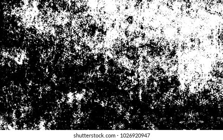 Black and white texture of grunge. Abstract vector monochrome background of dots, lines, dust, spots, chips