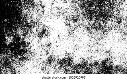 Black and white texture of grunge. Abstract vector monochrome background of dots, lines, dust, spots, chips