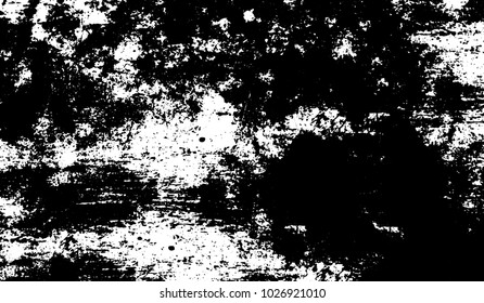 Black and white texture of grunge. Abstract vector monochrome background of dots, lines, dust, spots, chips