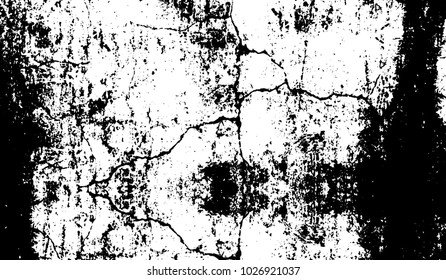 Black and white texture of grunge. Abstract vector monochrome background of dots, lines, dust, spots, chips