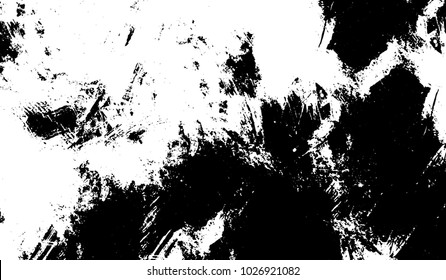 Black and white texture of grunge. Abstract vector monochrome background of dots, lines, dust, spots, chips