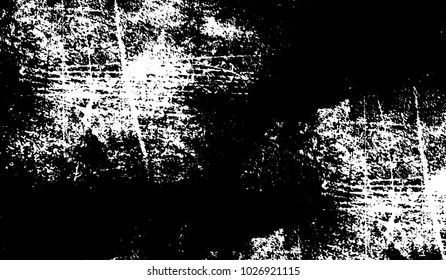 Black and white texture of grunge. Abstract vector monochrome background of dots, lines, dust, spots, chips