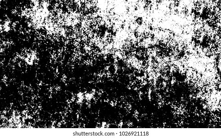 Black and white texture of grunge. Abstract vector monochrome background of dots, lines, dust, spots, chips