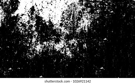 Black and white texture of grunge. Abstract vector monochrome background of dots, lines, dust, spots, chips