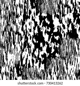 Black and white texture of grunge vector. Abstract monochrome pattern for surface and textile design. Brushed black paint cover. Grunge rough dirty background 
