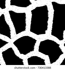 Black and white texture of grunge vector. Abstract monochrome pattern for surface and textile design. Brushed black paint cover. Grunge rough dirty background 