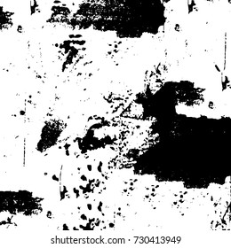 Black and white texture of grunge vector. Abstract monochrome pattern for surface and textile design. Brushed black paint cover. Grunge rough dirty background 