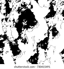 Black and white texture of grunge vector. Abstract monochrome pattern for surface and textile design. Brushed black paint cover. Grunge rough dirty background 