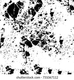 Black and white texture of grunge vector. Abstract monochrome pattern for surface and textile design. Brushed black paint cover. Grunge rough dirty background 