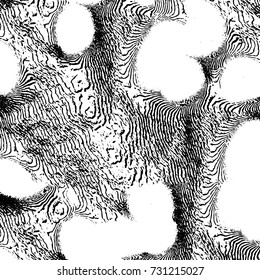Black and white texture of grunge vector. Abstract monochrome pattern for surface and textile design. Brushed black paint cover. Grunge rough dirty background 